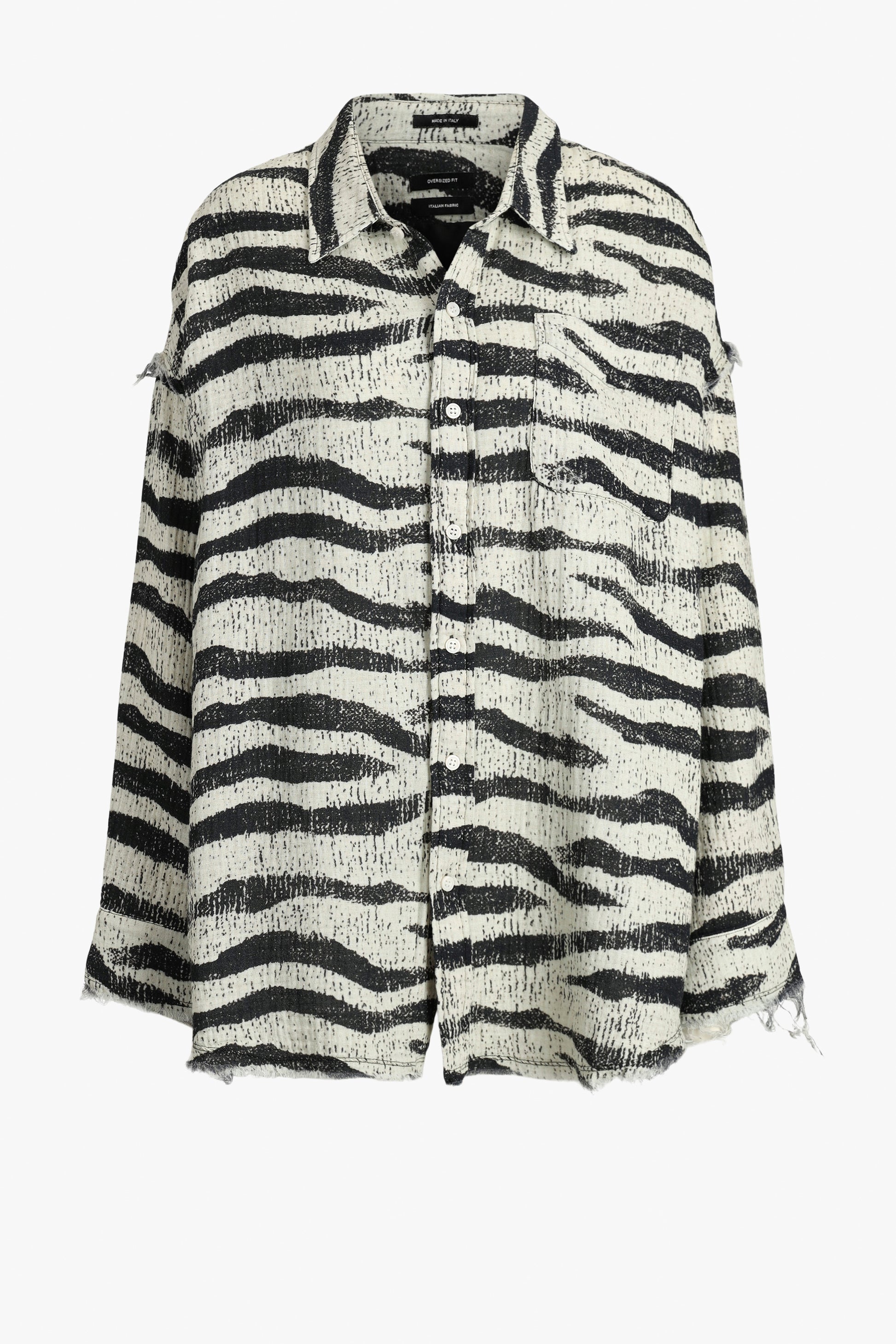 Shredded Seam Drop Neck Blouse in ZebraR13 - Anita Hass