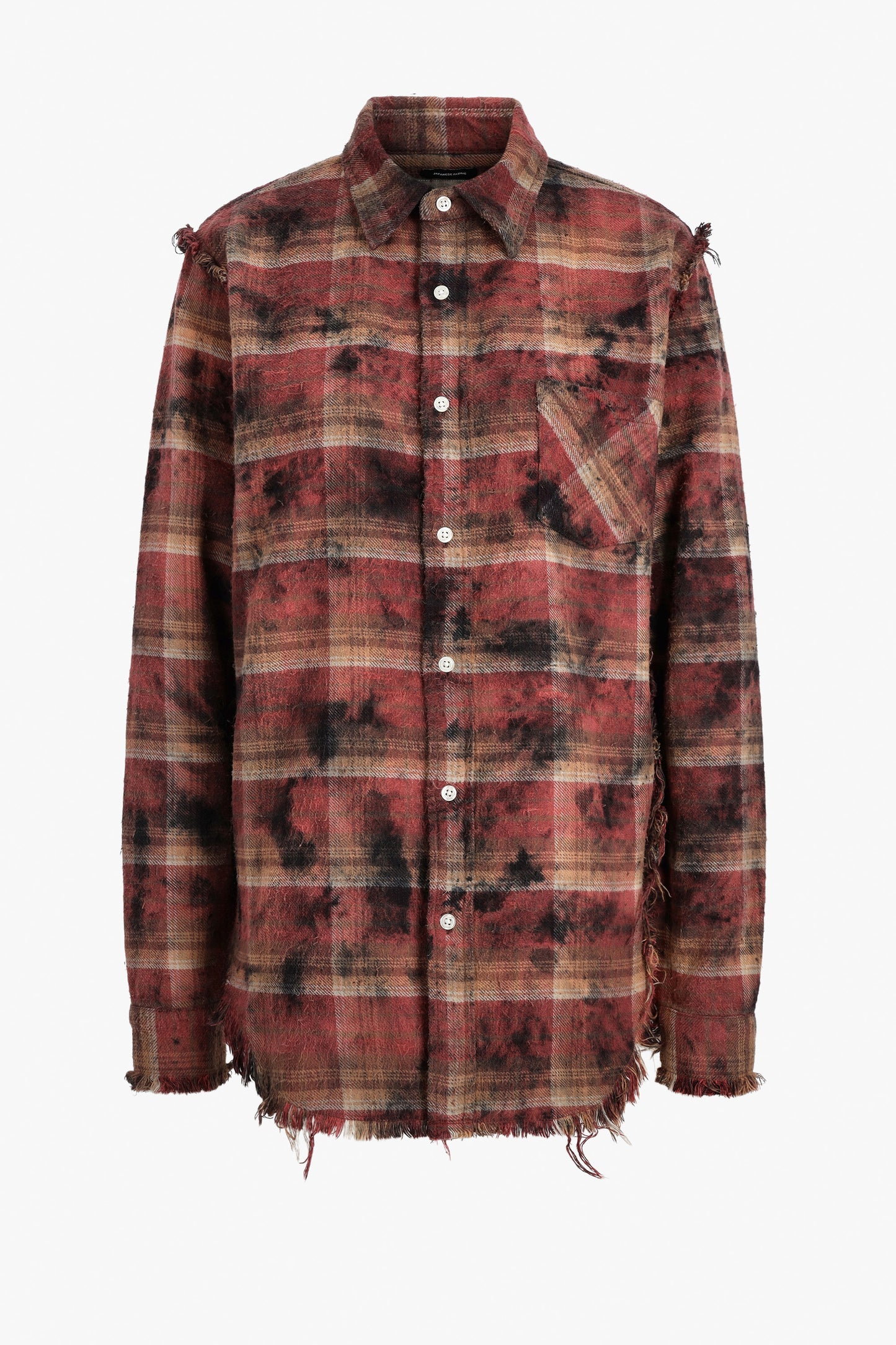 "Shredded Seam" Blouse in Overdyed Purple Plaid R13 - Anita Hass