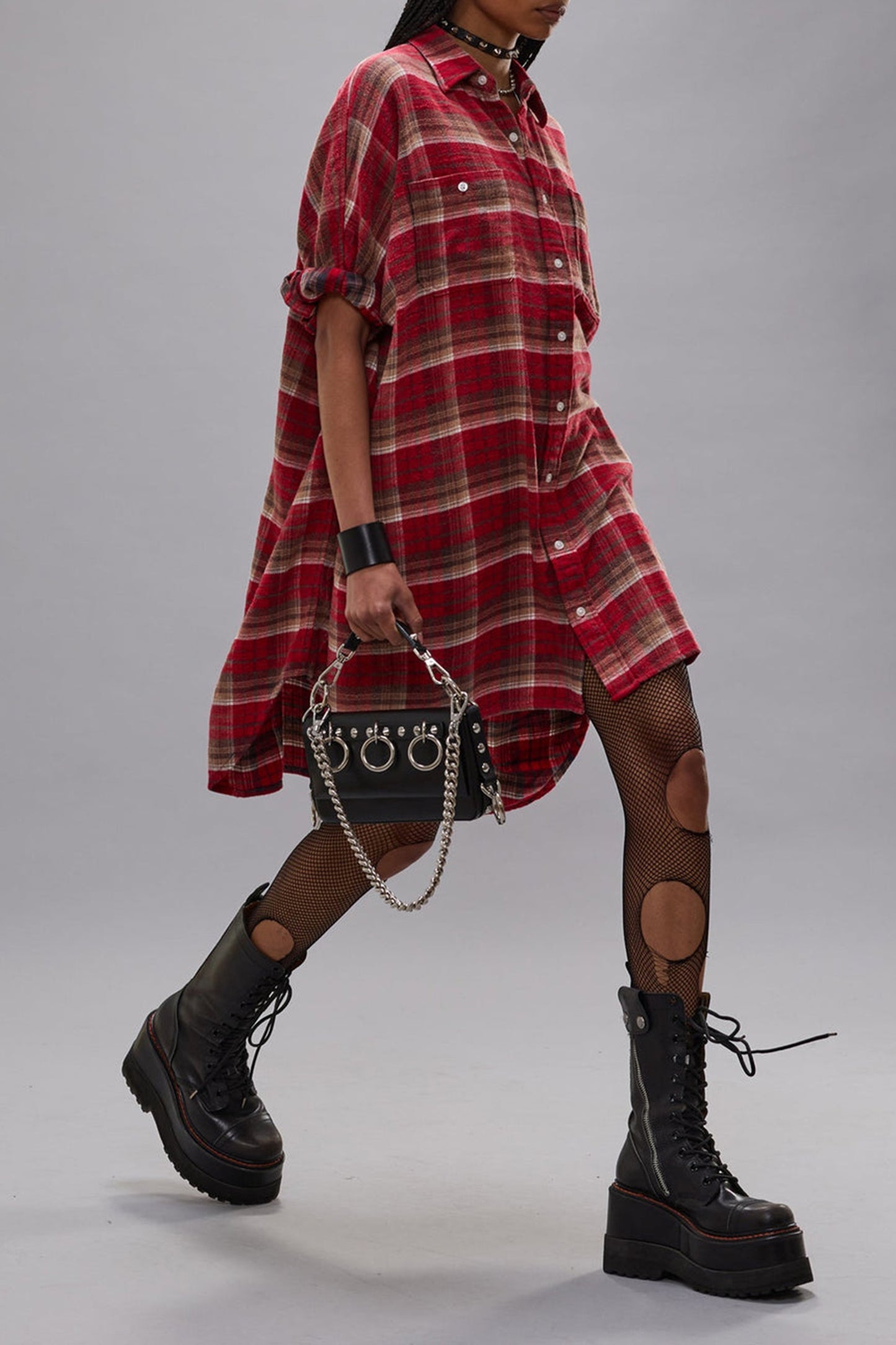 Boxy Oversized Dress in Red Plaid R13 - Anita Hass