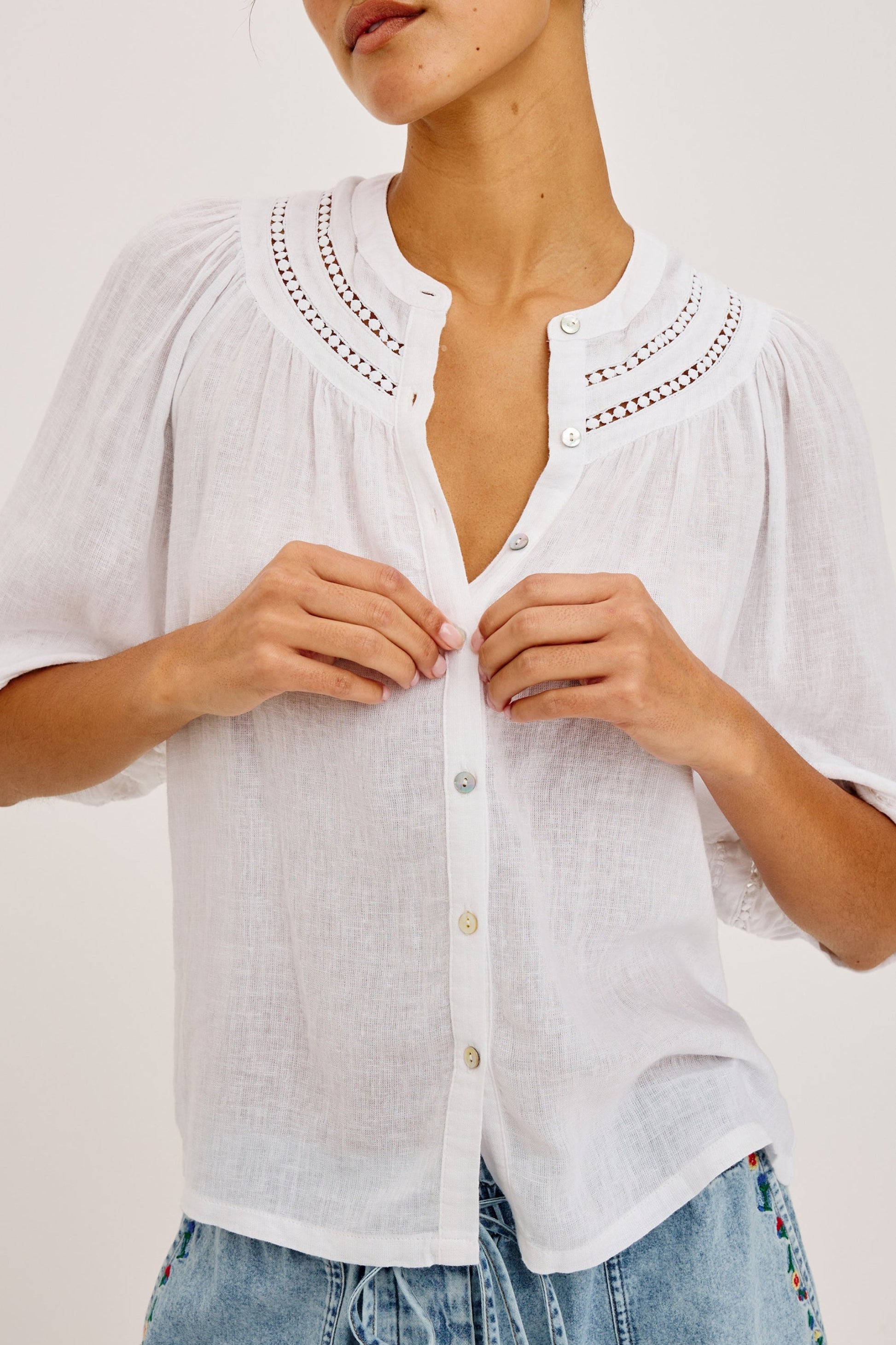 Theia Blouse in WhiteRails - Anita Hass