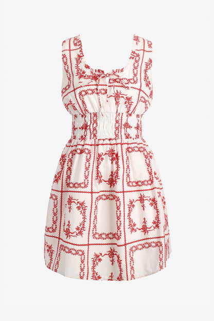 Cosette Dress in Ivory/RedRails - Anita Hass