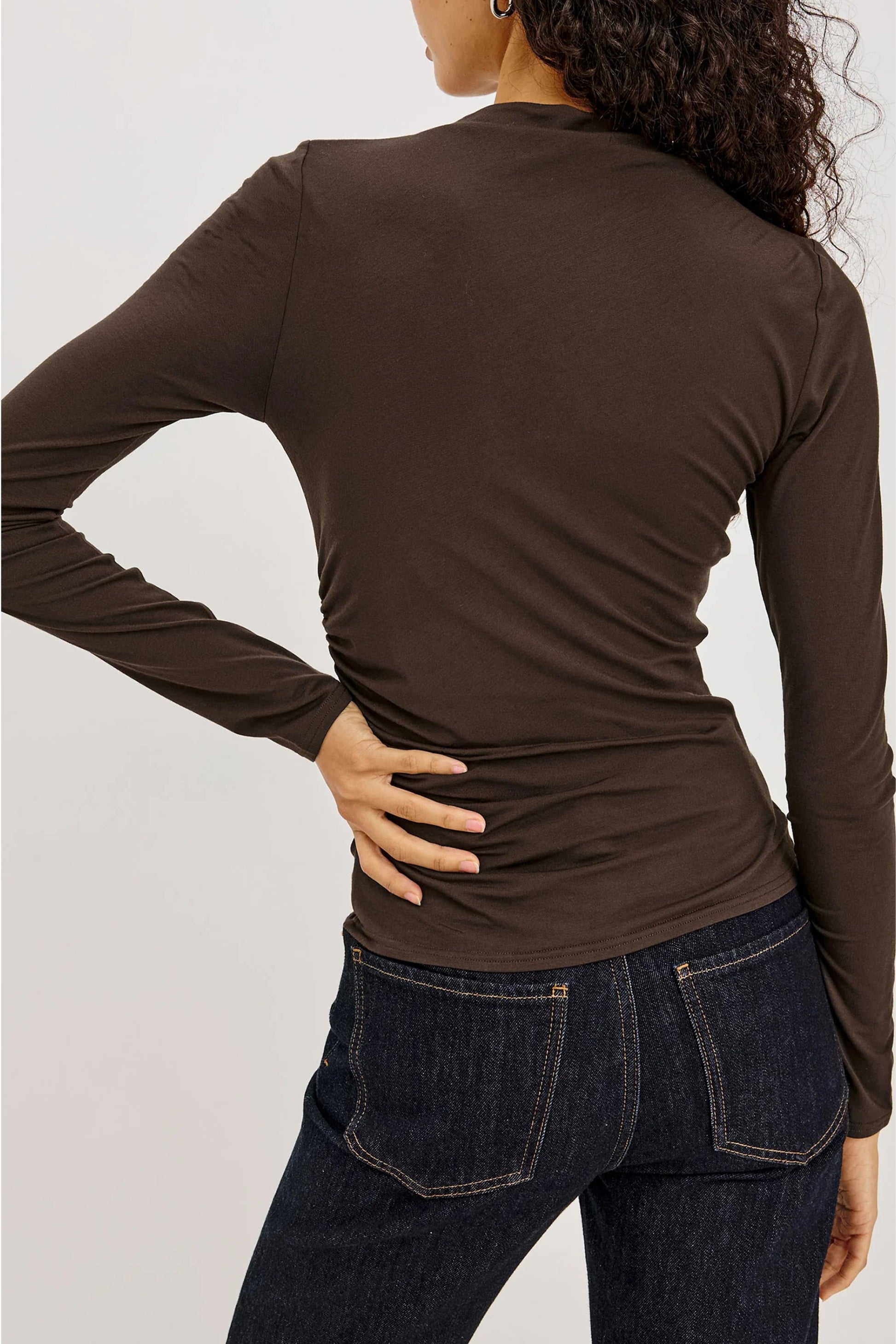 Longsleeve Joelle in Espresso Rails