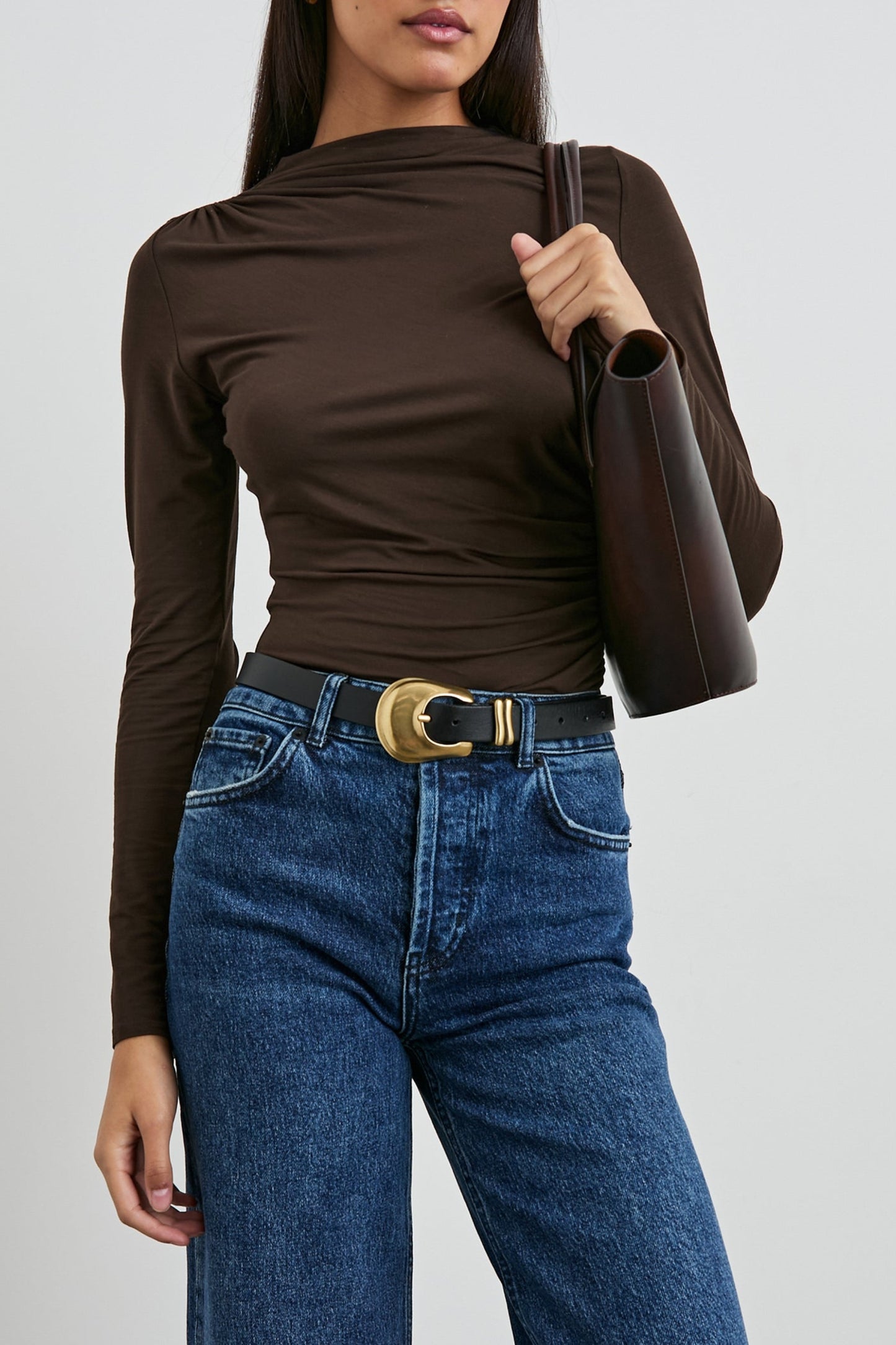 Longsleeve Joelle in Espresso Rails