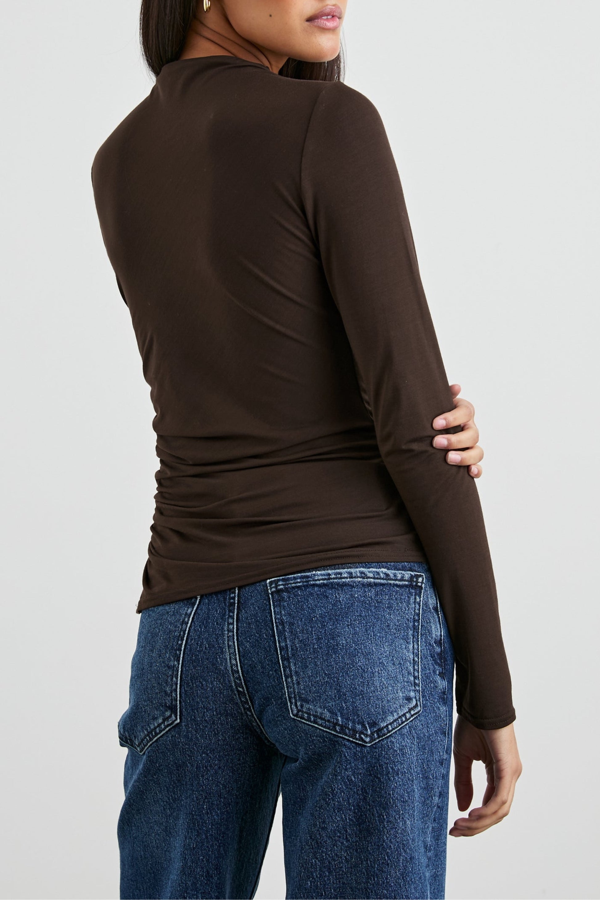 Longsleeve Joelle in Espresso Rails