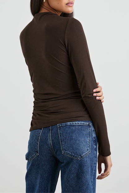 Longsleeve Joelle in Espresso Rails