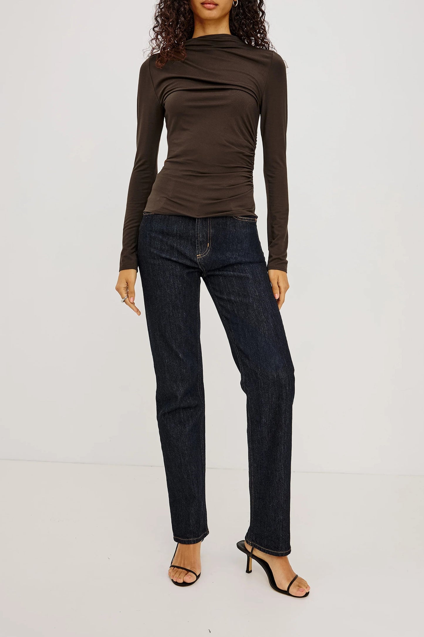 Longsleeve Joelle in Espresso Rails