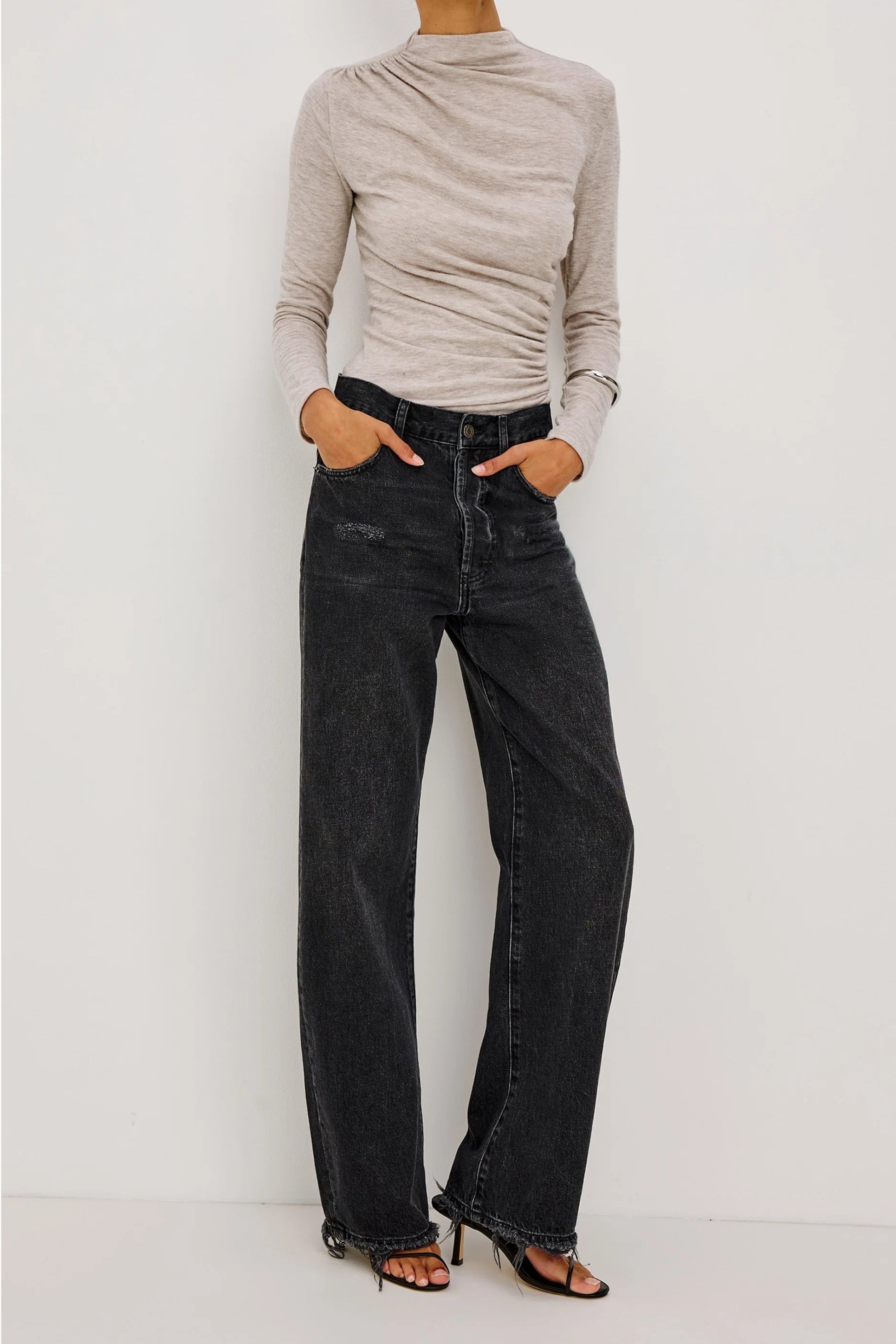 Longsleeve Joelle in Heather Oatmeal Rails