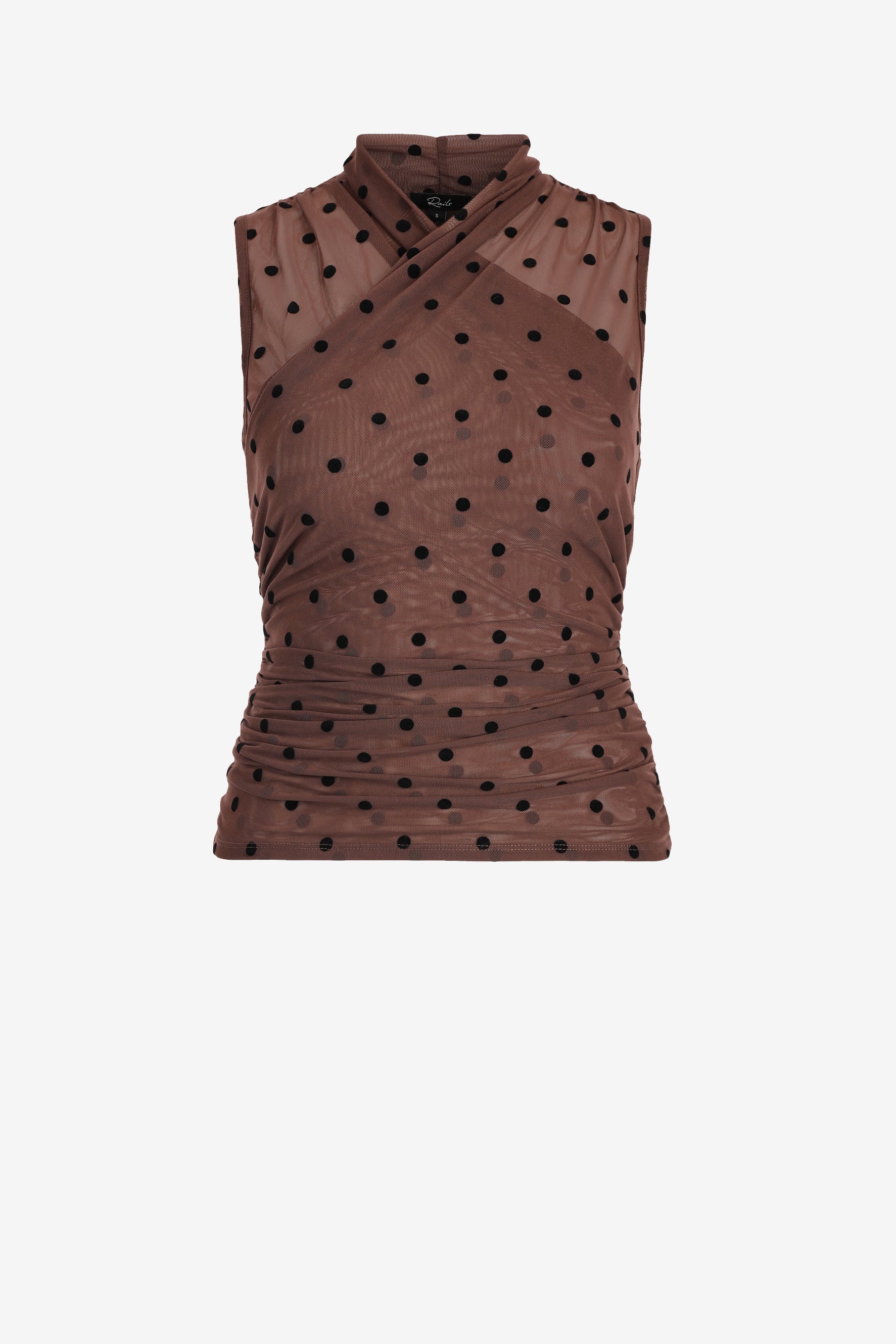 Top Lauris Polka Dot in Chocolate Rails