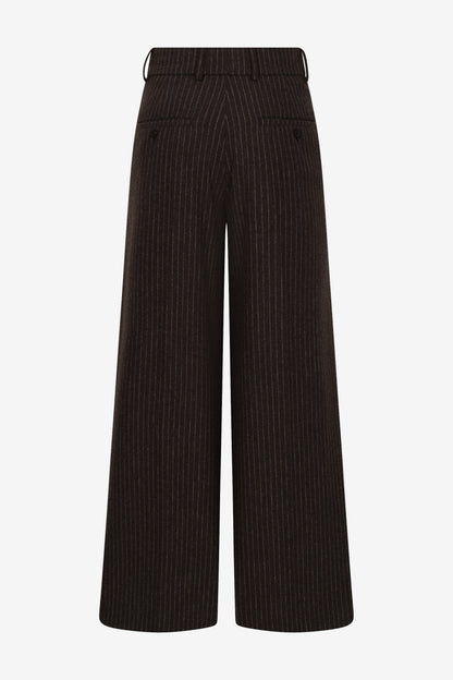 Ivon Flannel Pants in Pin Stripe Brown