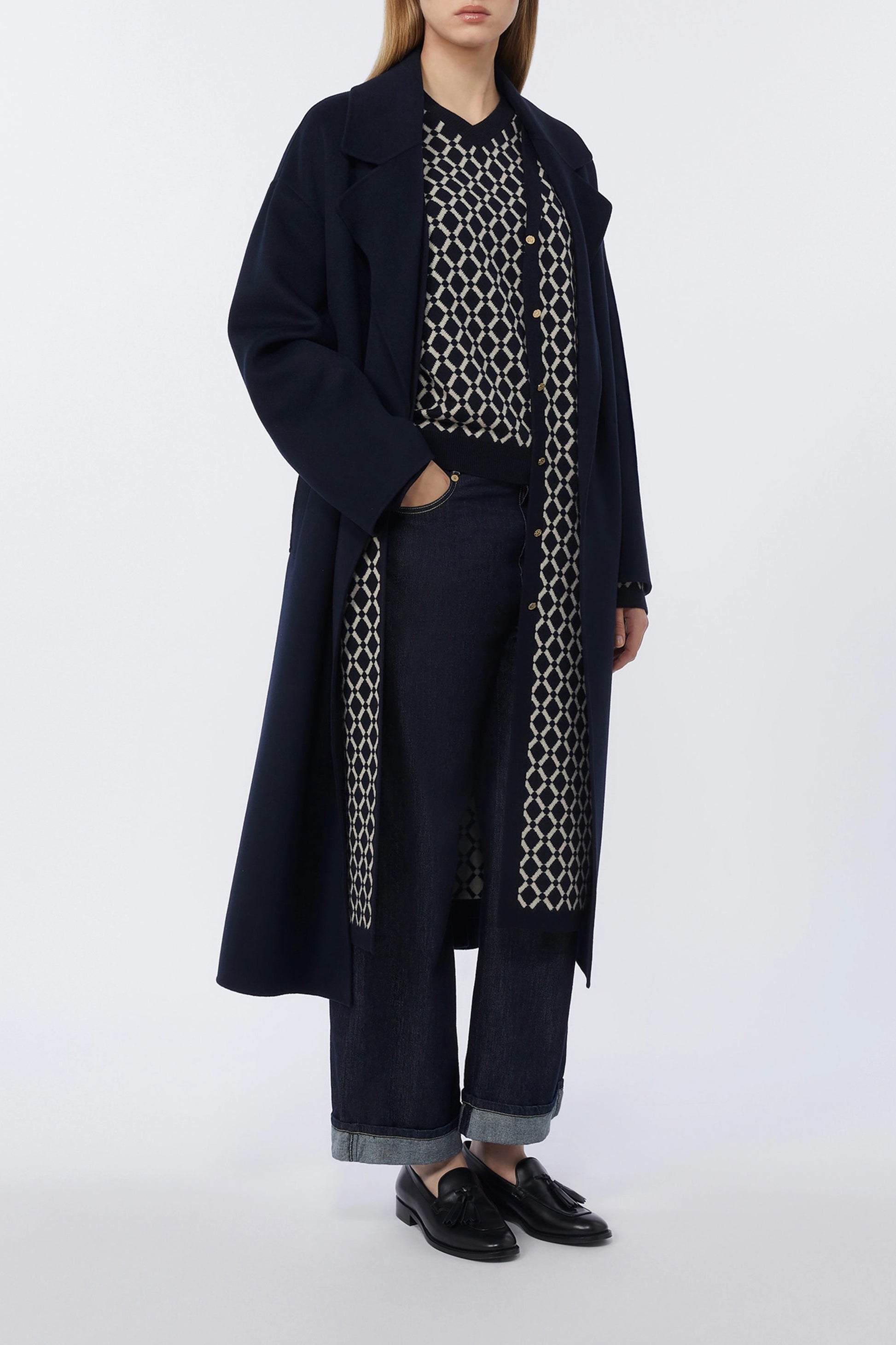 Cappotto Hobby in blu notte di Max Mara - Anita Hass