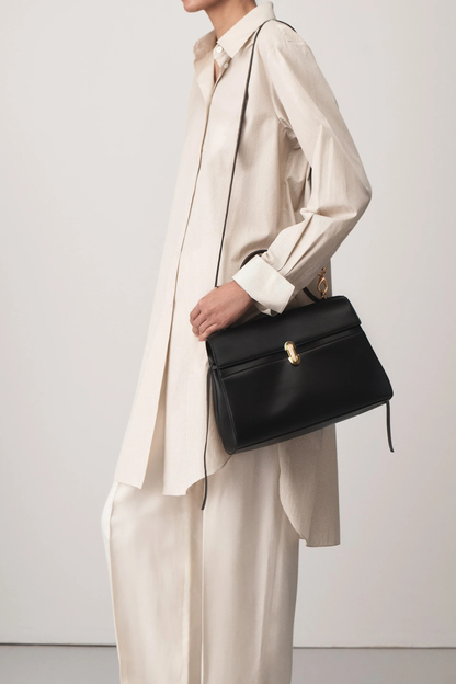 Soft Symmetry Bag in Black Savette