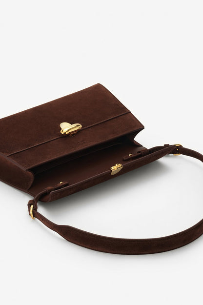 Tasche Symmetry in Espresso Suede Savette