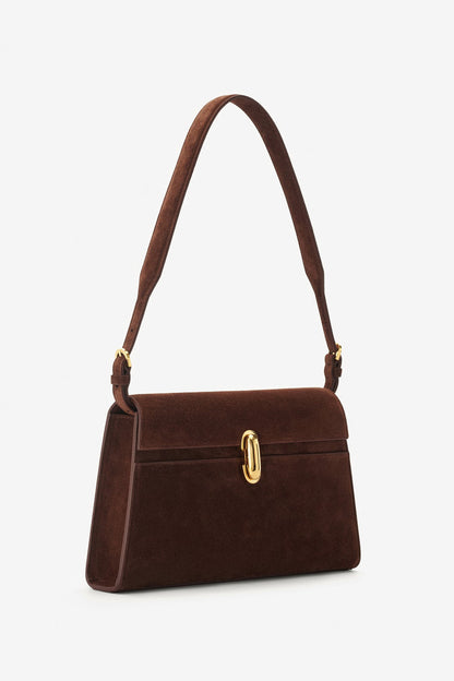 Tasche Symmetry in Espresso Suede Savette