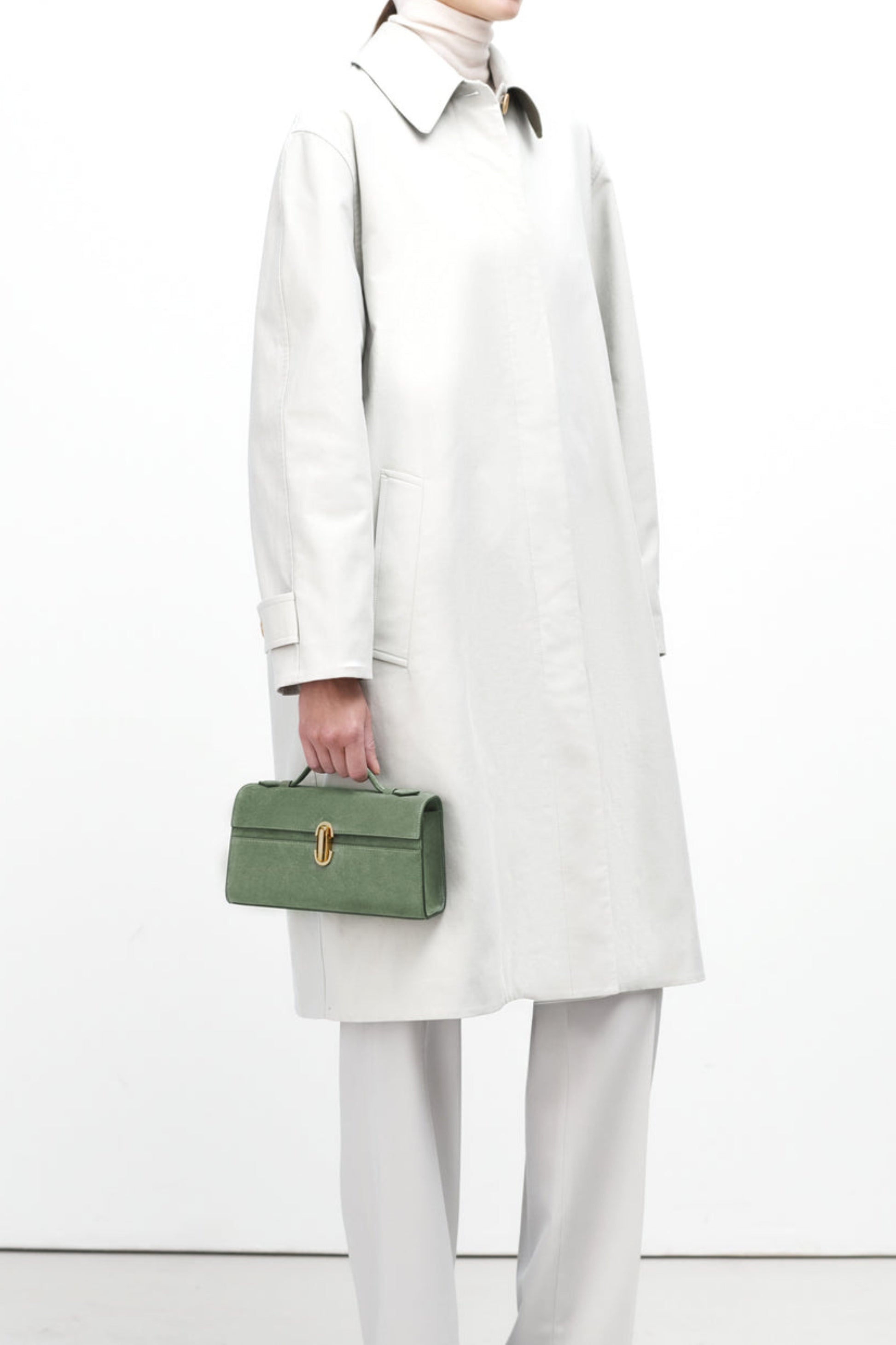 Symmetry Pochette Bag in CactusSavette Suede - Anita Hass
