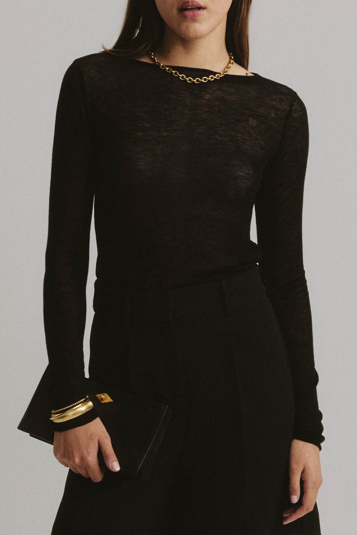 Strickshirt Sheer Touch in Schwarz Anita Hass