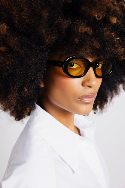 Sonnenbrille 141 Waverly Pl in Schwarz/Gelb Side Eye