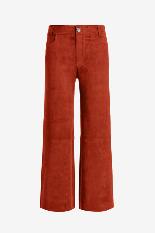 Lederhose Lilou Ten in Suede Rust Stouls