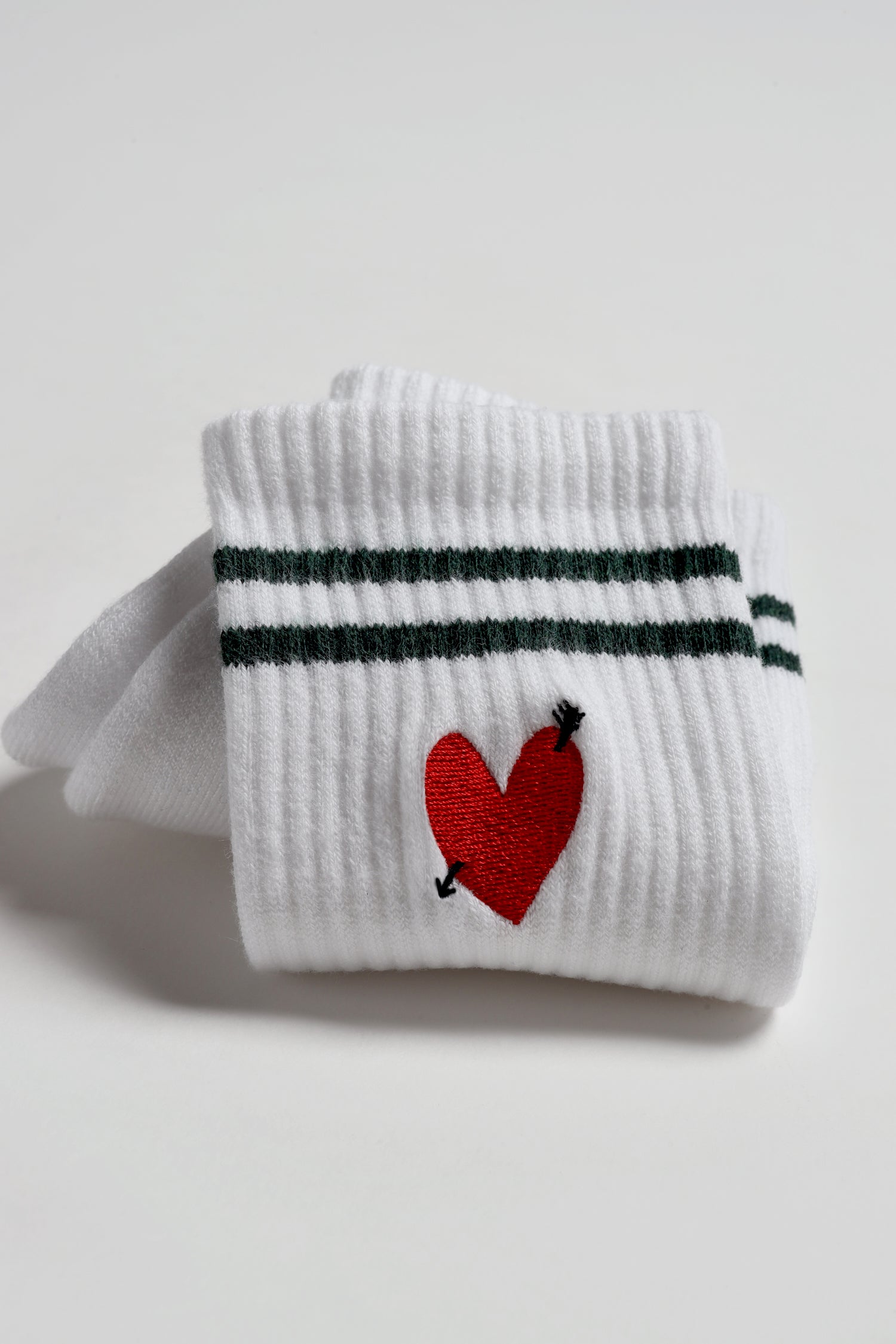 Sportsocken 'Heart' in Weiß/GrünAnita Hass - Anita Hass