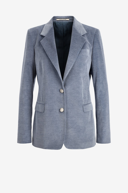Parigi12B Corduroy Blazer in Smoky Blue