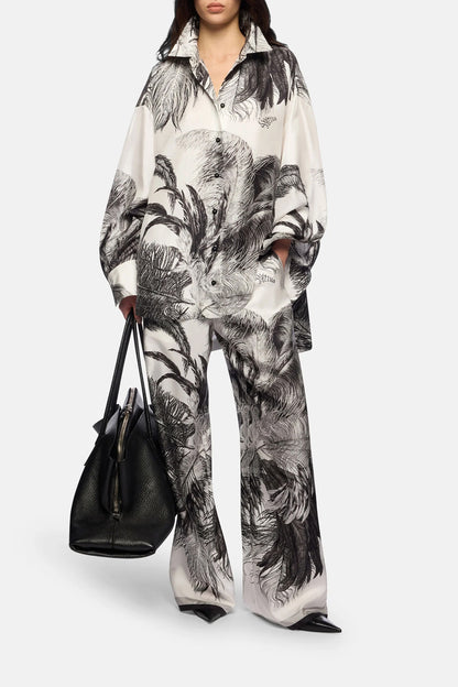 Bluse Diana Feather in White/Black The Attico