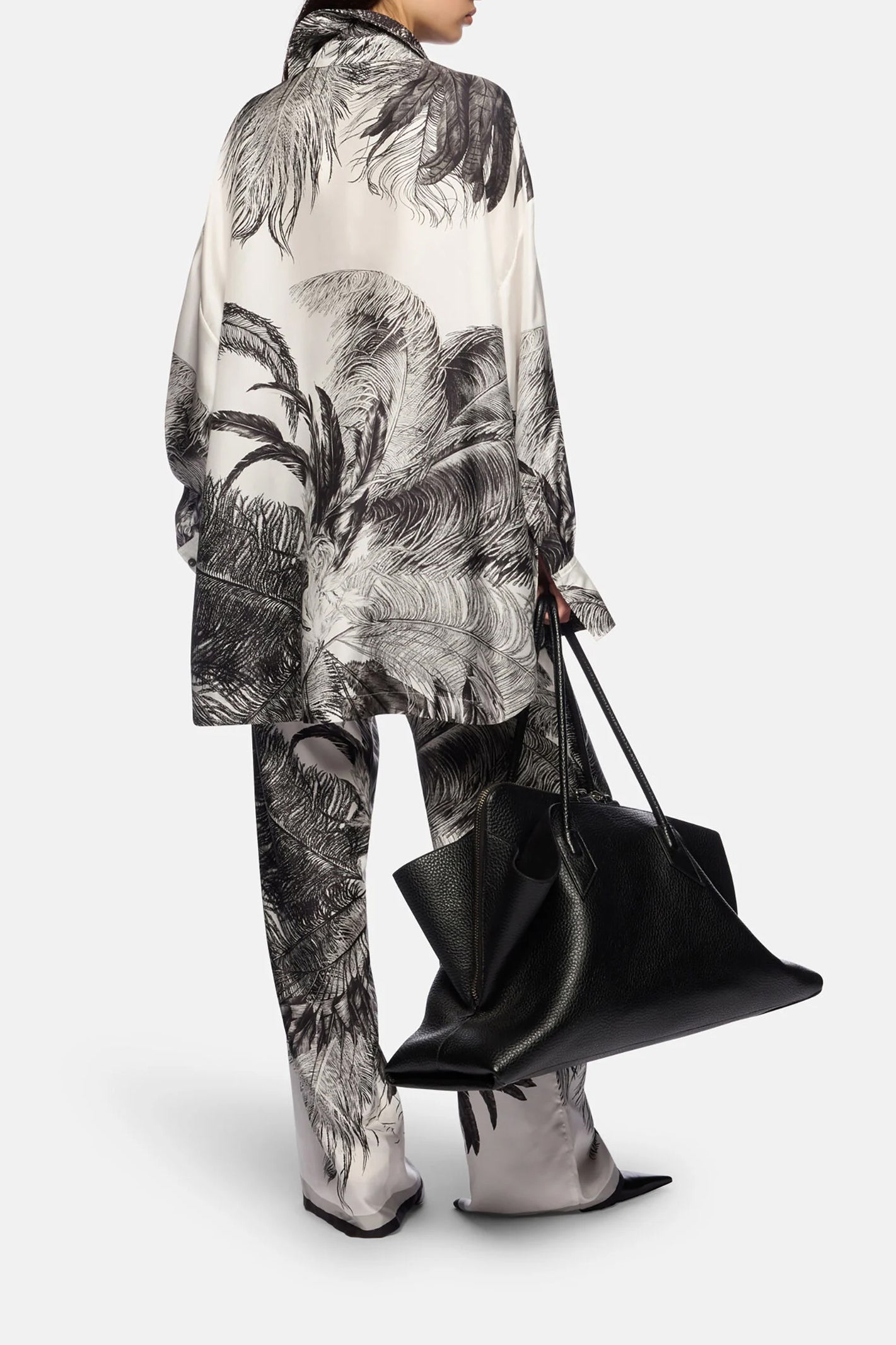 Bluse Diana Feather in White/Black The Attico