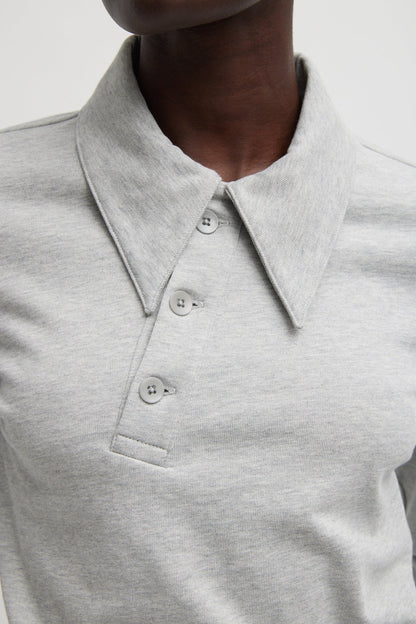 Poloshirt Perfect T in Heather GreyTibi - Anita Hass