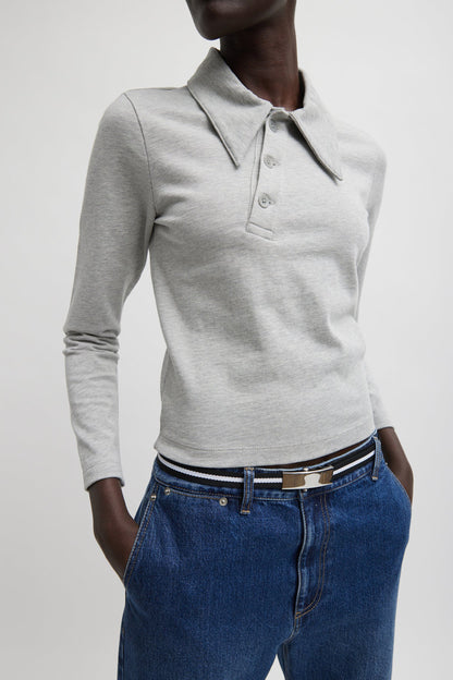 Poloshirt Perfect T in Heather GreyTibi - Anita Hass