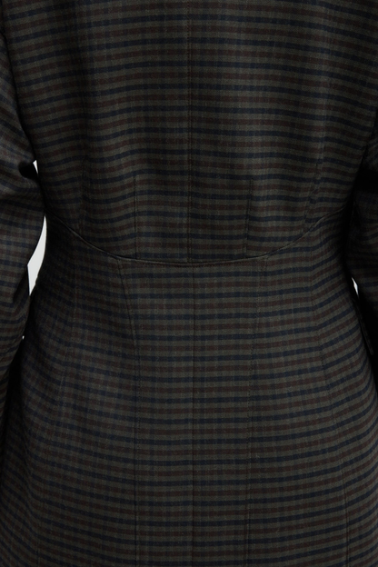 Blazer Cedric Sculpted in Grey Check Tibi