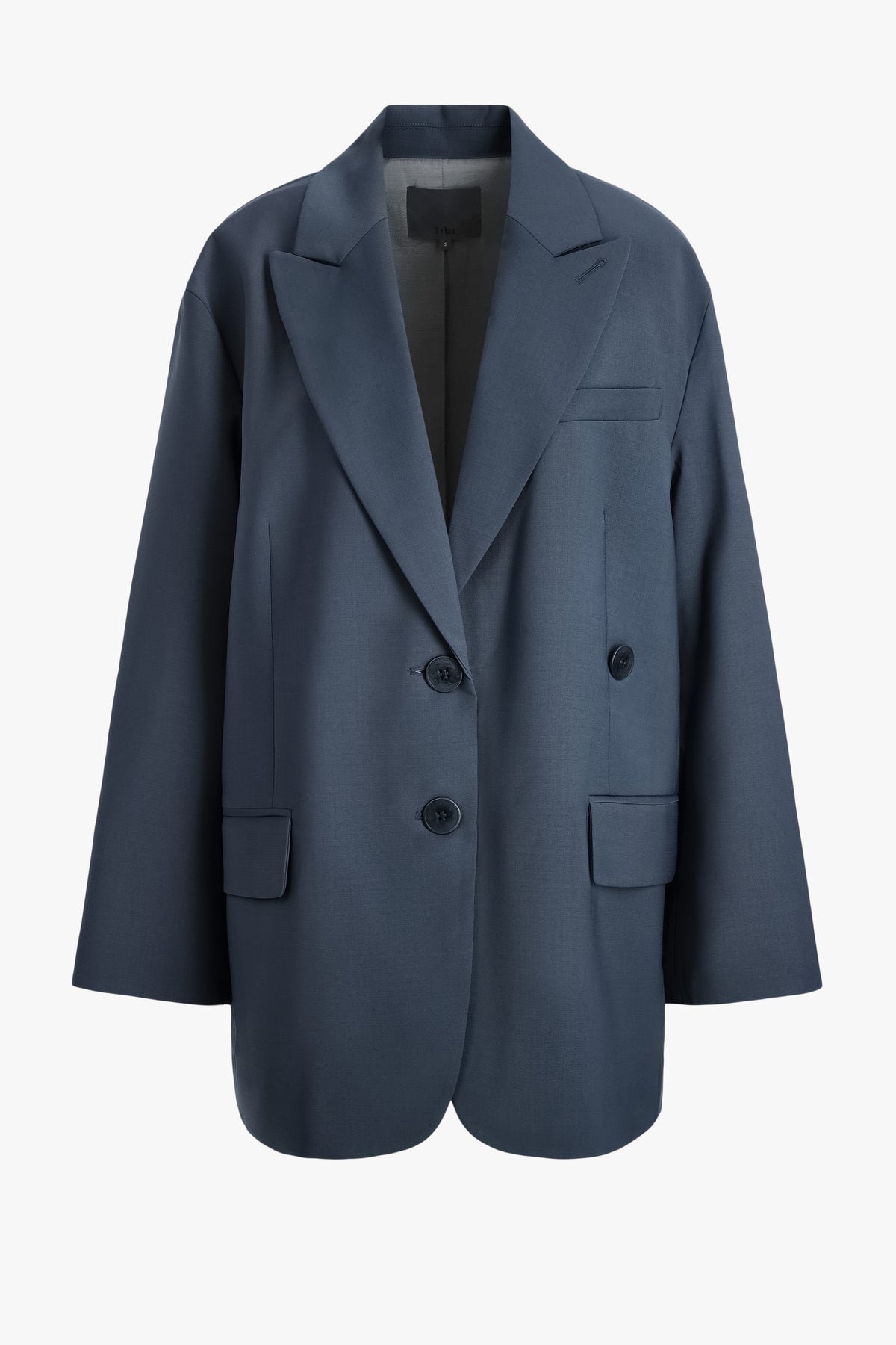 Liam Wool Blazer in Blue Fog
