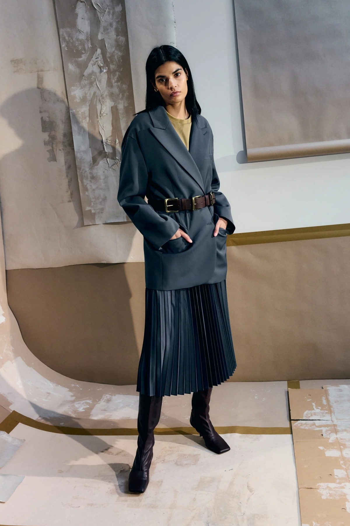 Blazer Liam Wool in Blue Fog Tibi