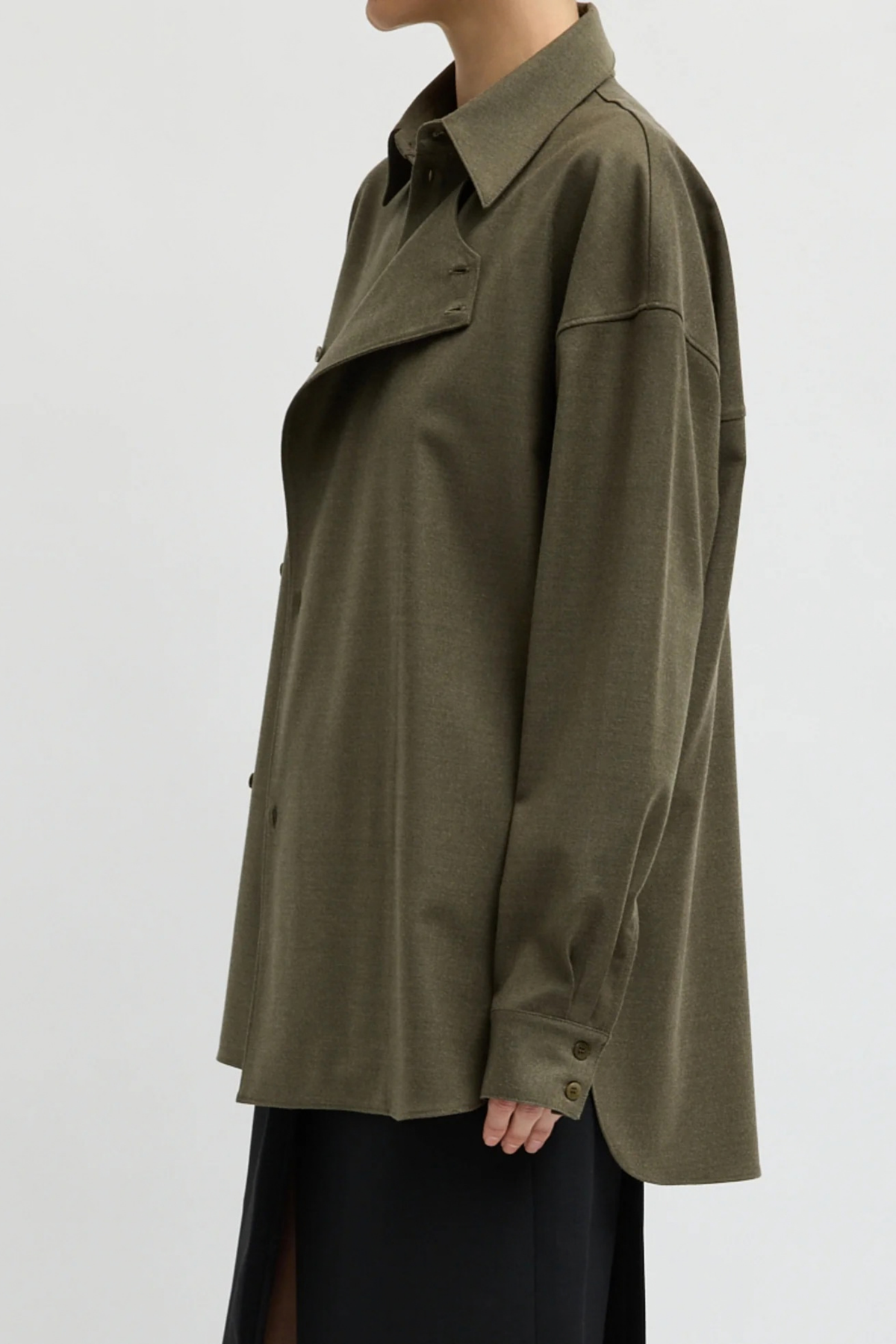 Bluse Cozy Overlap in Army Green Tibi