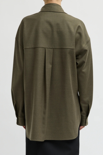 Bluse Cozy Overlap in Army Green Tibi