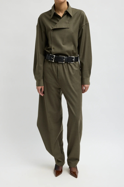 Hose Side Drape in Army Green Tibi