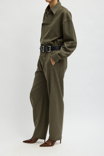 Hose Side Drape in Army Green Tibi