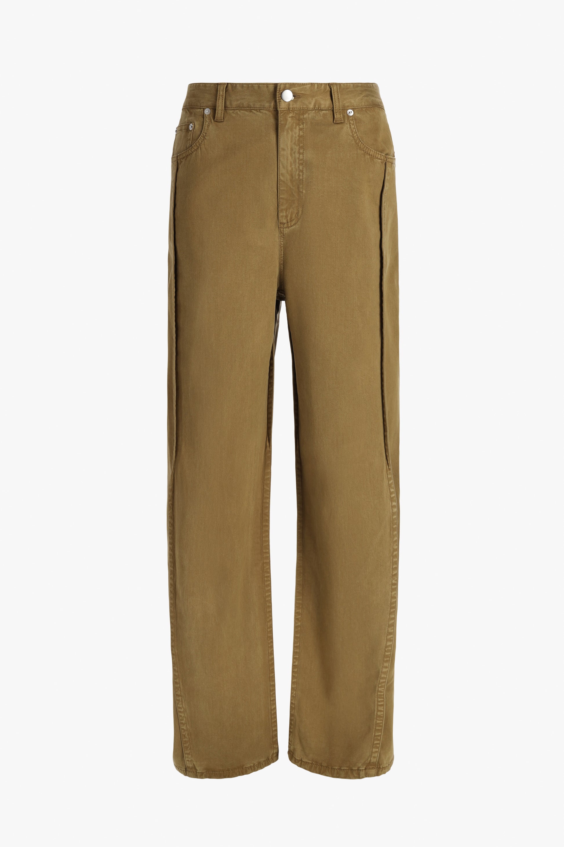 Twill Tuck Pants in Dark Tan by Tibi - Anita Hass