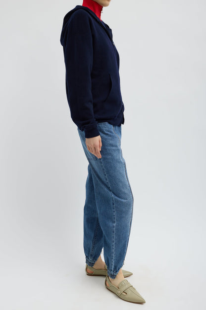 Pantalones jogger con cremallera en azul clásico de Tibi - Anita Hass