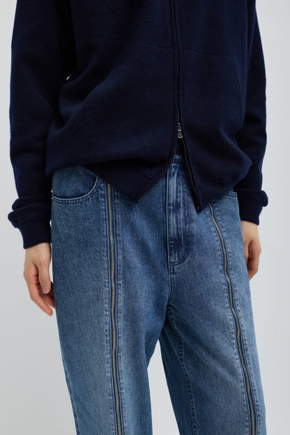 Pantalones jogger con cremallera en azul clásico de Tibi - Anita Hass