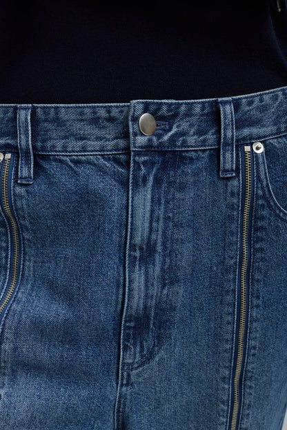 Pantalones jogger con cremallera en azul clásico de Tibi - Anita Hass