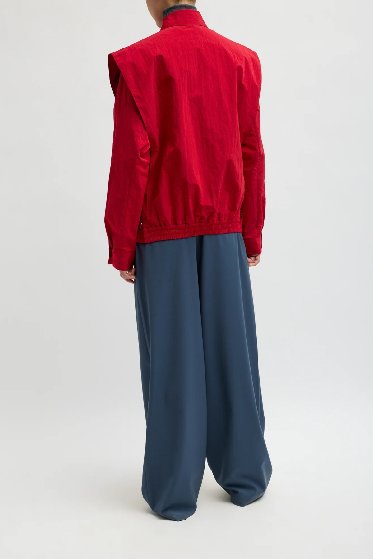 Jacke Nylon Snap Bomber in Rot Tibi