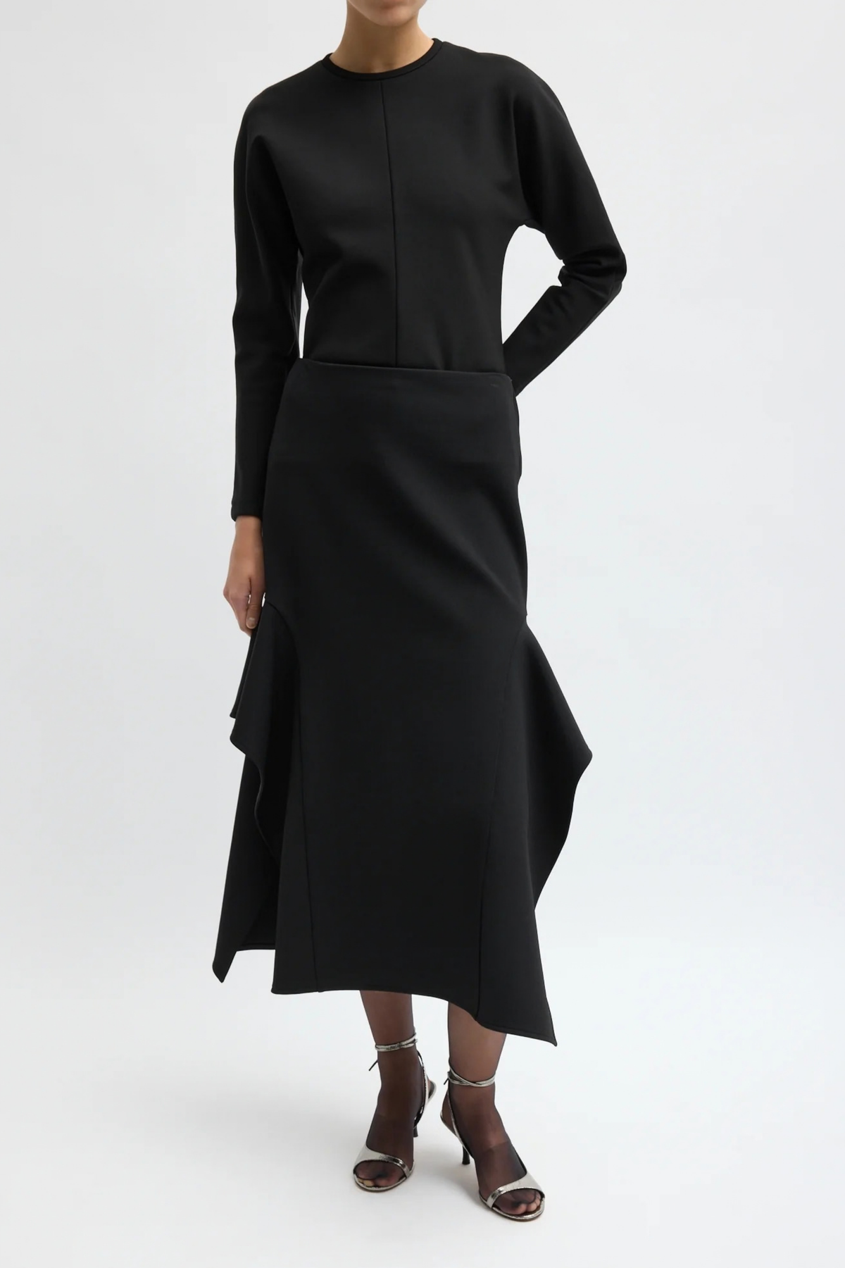 Rock Side Drape in Schwarz Tibi