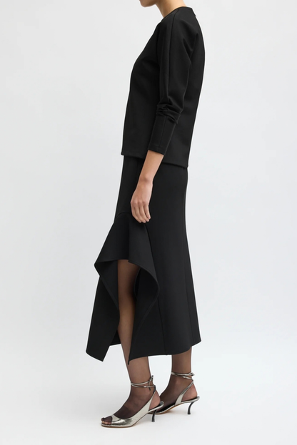 Rock Side Drape in Schwarz Tibi