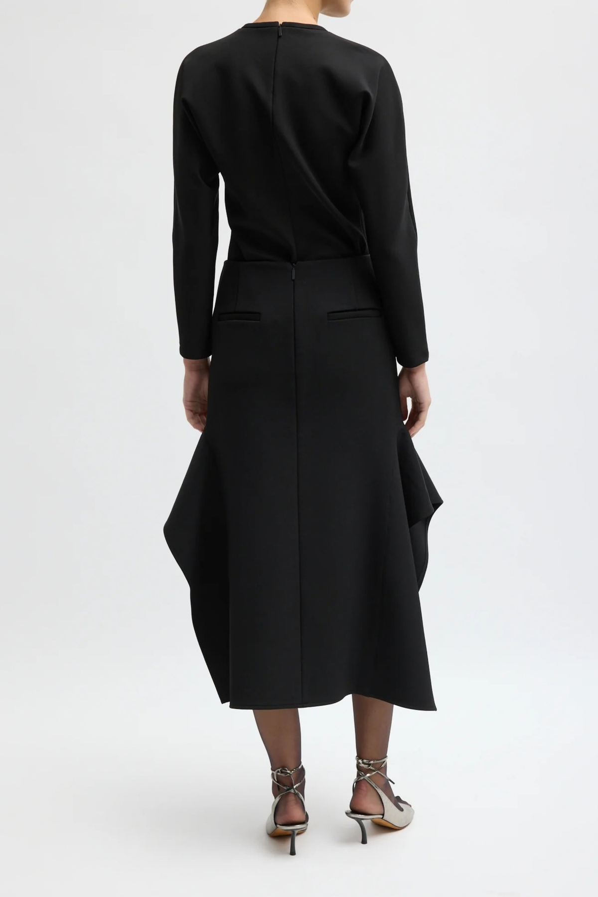 Rock Side Drape in Schwarz Tibi