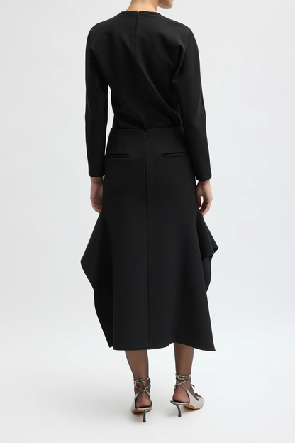 Rock Side Drape in Schwarz Tibi