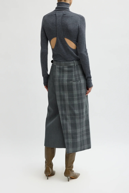 Rock Wool Plaid in Grau Tibi