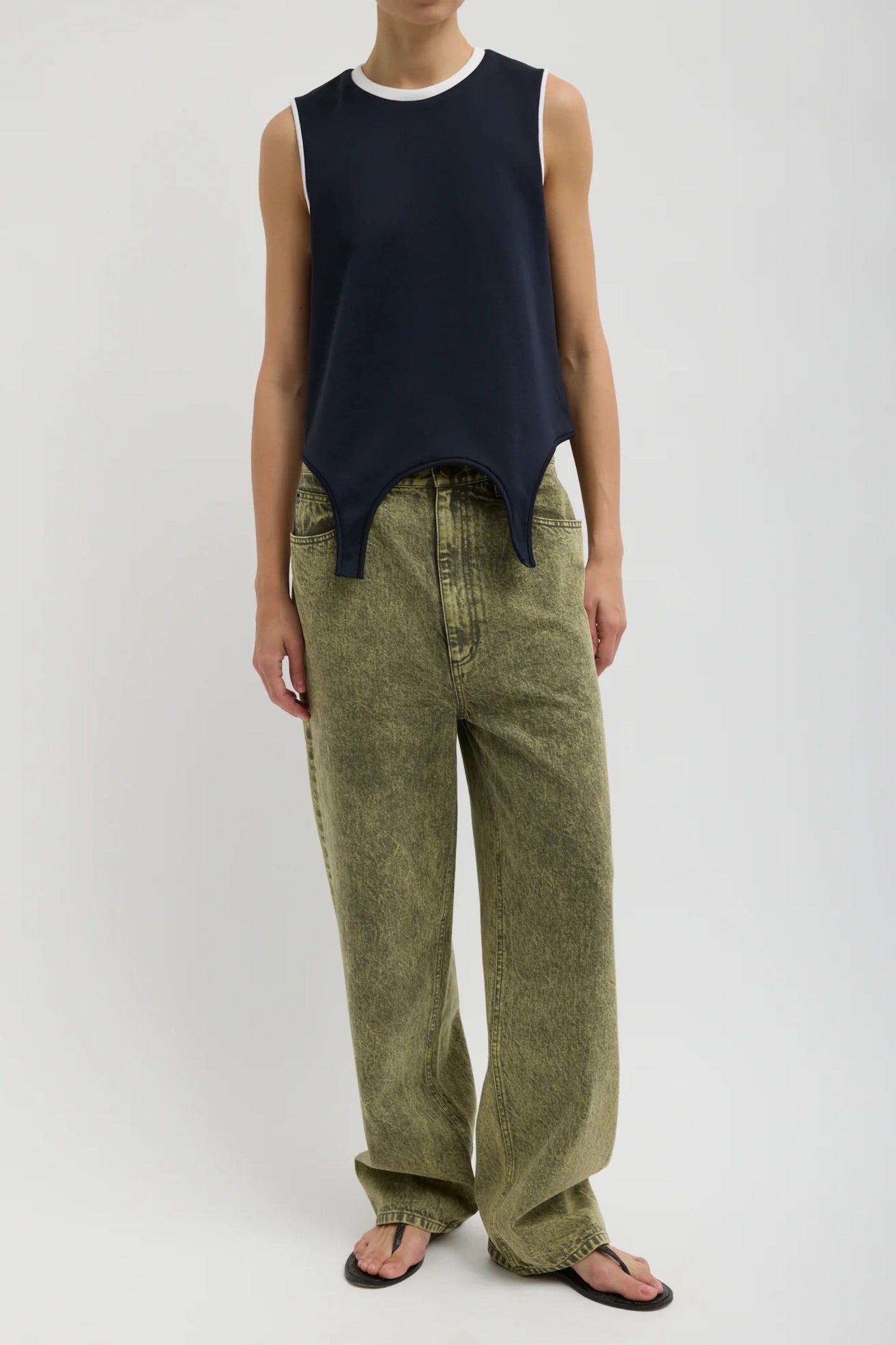 Active Flip Knit Top in Navy by Tibi - Anita Hass