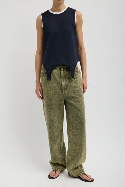 Active Flip Knit Top in Navy by Tibi - Anita Hass
