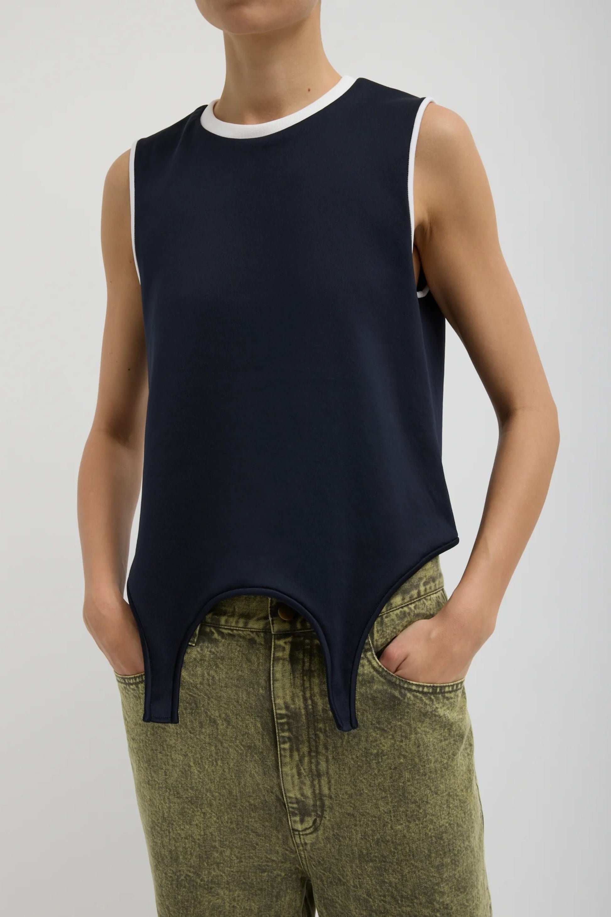 Active Flip Knit Top in Navy by Tibi - Anita Hass