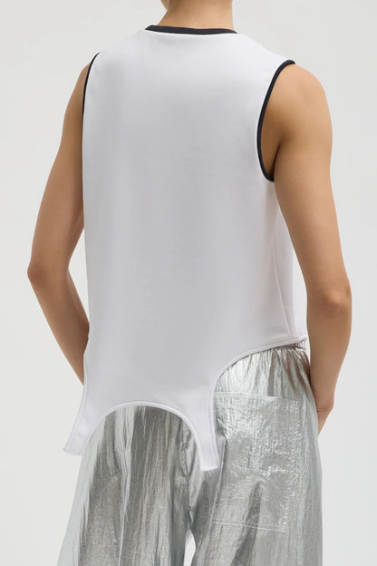 Active Flip Knit Top in White by Tibi - Anita Hass