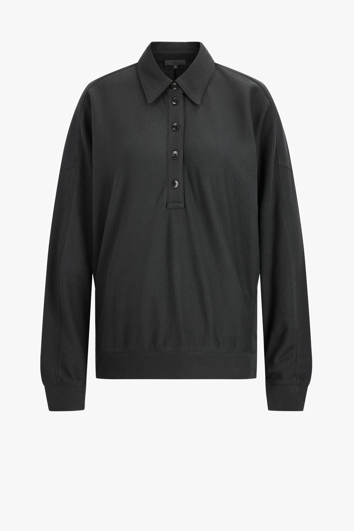 Lightweight Polo Sweatshirt in Black
