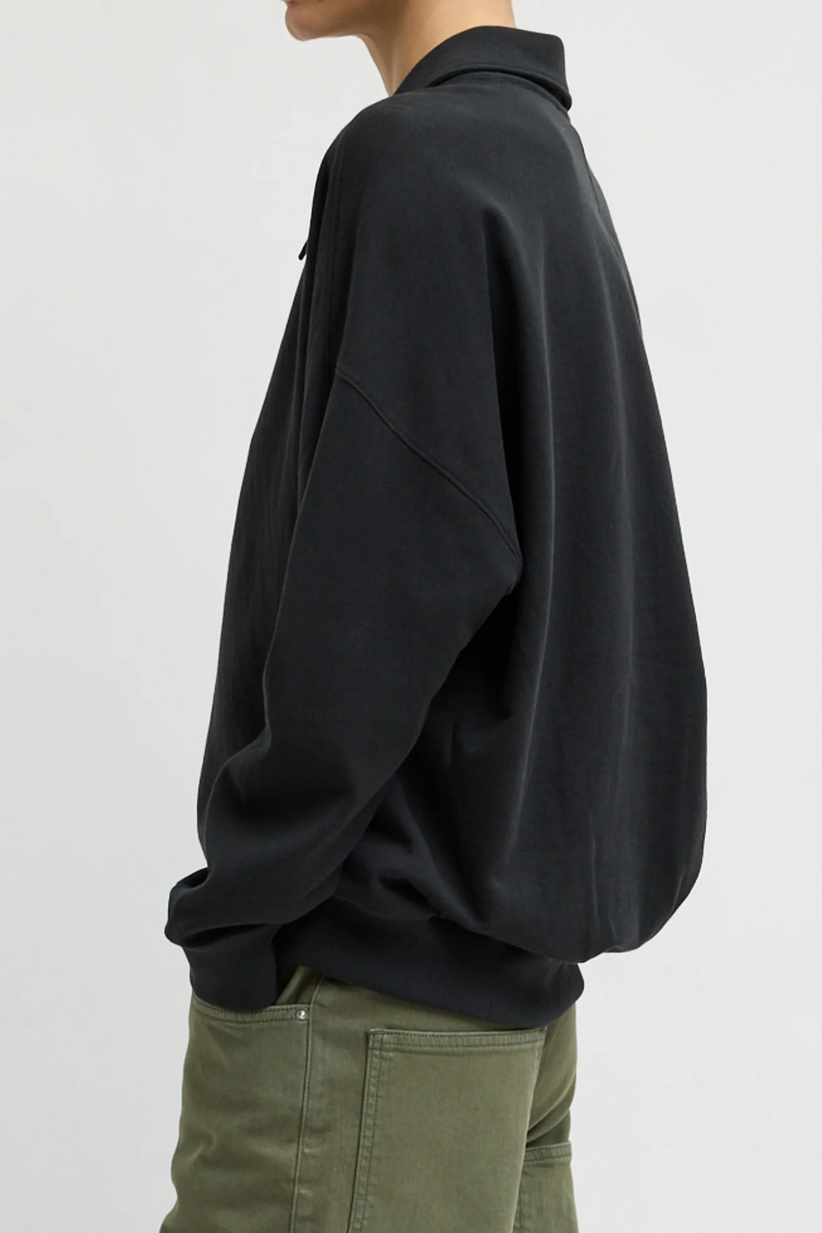 Sweatshirt Light Weight Polo in Schwarz Tibi